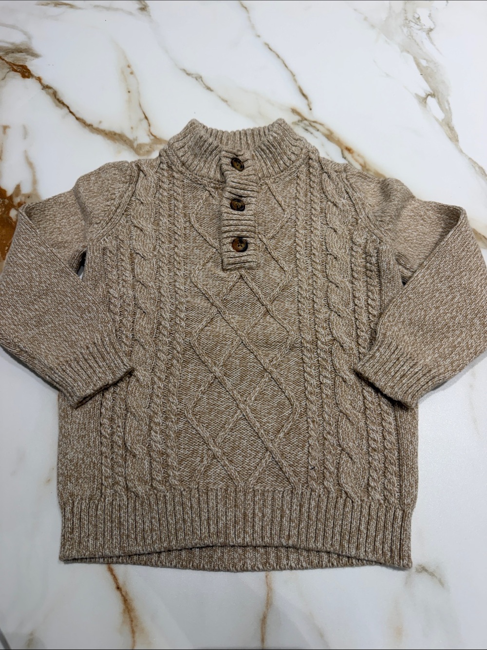OshKosh B'gosh Tan Cable Knit Pullover